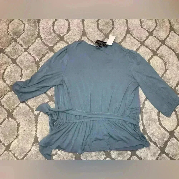 Lauren Ralph Lauren Women's Jersey Peplum Blouse Highland Sea NEW - Picture 4 of 12